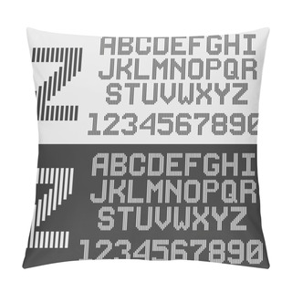 Personality  Zebra Font With Vertical Stripes, Line Alphabet Pillow Covers