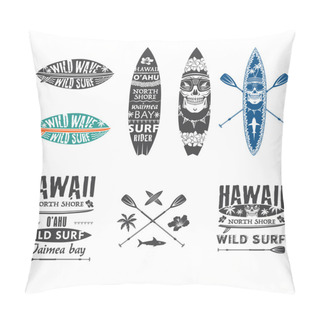 Personality  Surfing Emblem Set 2 Pillow Covers