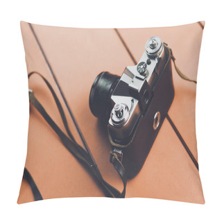 Personality  Camera On  Orange Table Pillow Covers