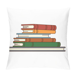 Personality  Christmas Reading. Stack Of Books. Vector Illustration In Simple Flat Style. High Quality Pillow Covers