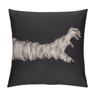 Personality  Halloween Theme: Terrible Old Mummy Hands On A Black Background Pillow Covers