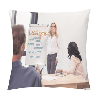 Personality  Business Partners During Presentation  Pillow Covers