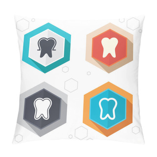 Personality  Tooth Enamel Protection Icons. Pillow Covers