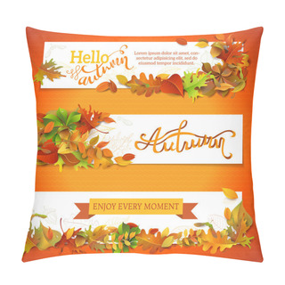 Personality  Horizontal Fall Banners Set. Pillow Covers