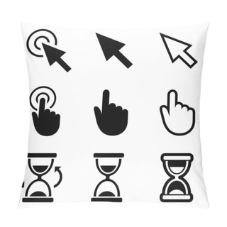 Personality  Cursors Icons. Mouse, Hand, Arrow, Hourglass. Pillow Covers
