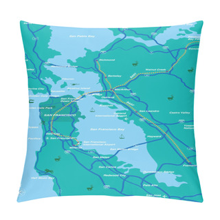 Personality  San Francisco Bay Area Map Pillow Covers