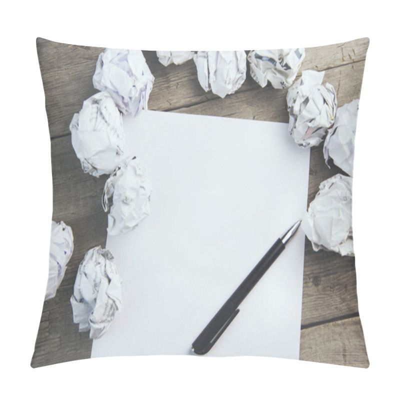 Personality  paper surrounded with crumpled papers  pillow covers