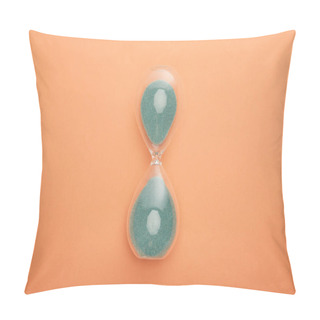 Personality  Top View Of Hourglass On Peach Background Pillow Covers