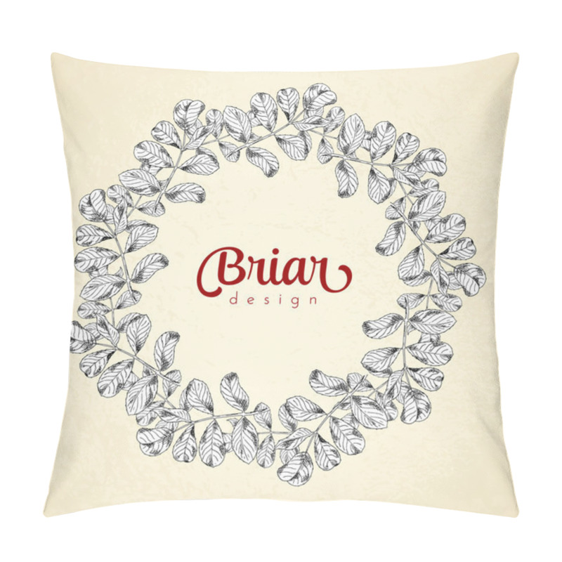 Personality  Vintage Circle Frame Briar Sketch Pillow Covers