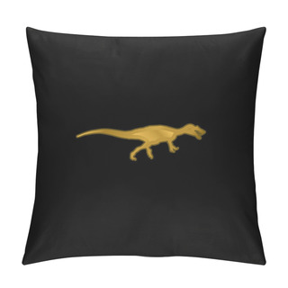 Personality  Baryonyx Dinosaur Shape Gold Plated Metalic Icon Or Logo Vector Pillow Covers