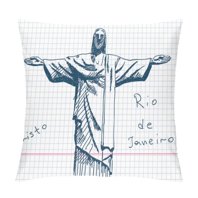 Personality  Hand drawn Cristo in Rio De Janeiro pillow covers