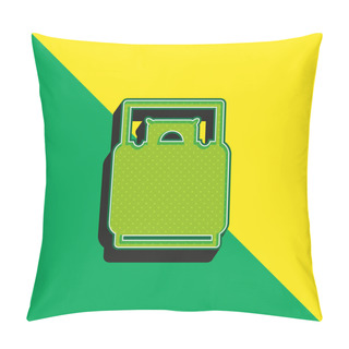 Personality  Bed Top View Green And Yellow Modern 3d Vector Icon Logo Pillow Covers