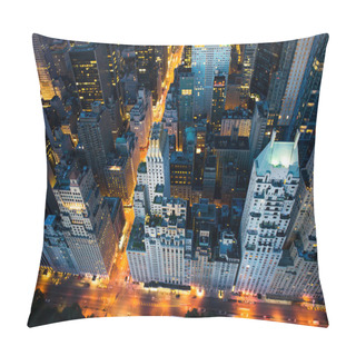 Personality  New York City - Amazing Sunrise Over Central Park And Upper East Side Manhattan - Birds Eye - Aerial View Pillow Covers