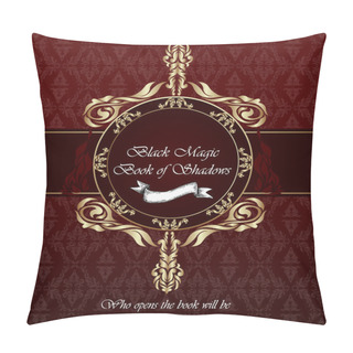 Personality  Vintage Background, Vector Gold And Red Template Pillow Covers