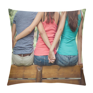 Personality  Girl Hugging A Guy And He Is Holding  Another Girl Pillow Covers