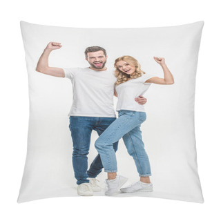 Personality  Young Happy Couple Pillow Covers