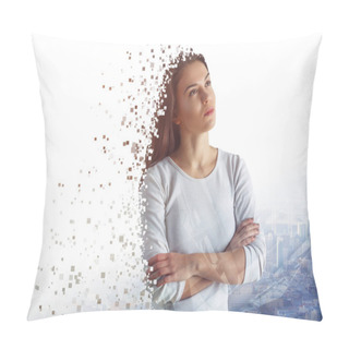 Personality  Crumbling Pretty Woman Portrait Pillow Covers