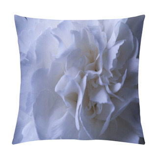 Personality  Close Up Of White Carnation Flower Bud With Petals Pillow Covers