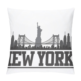 Personality  Silhouette Of New York, USA Vector Design Template Pillow Covers