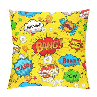 Personality  Comic Speech Bubbles Seamless Pattern Vector Pillow Covers