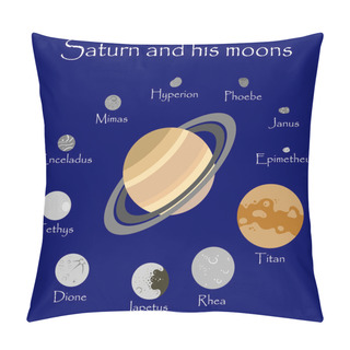 Personality  Saturn And His Moons Pillow Covers