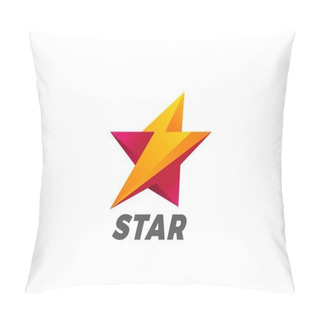 Personality  Star Flash Thunderbolt Logo Abstract Design Vector Template. Fast Speed Energy Leader Logotype Concept Icon Symbol Pillow Covers