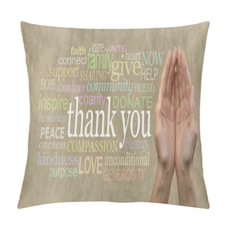Personality  Fund Raising Campaign Website Header Saying Thank You Pillow Covers