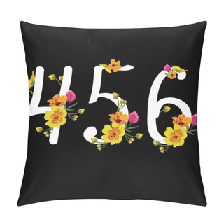Personality  Floral Numbers Set Illustration. Pillow Covers