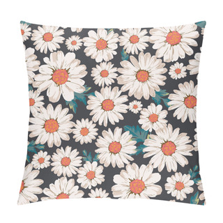 Personality  Seamless Flower,daisy Print Pattern Background Pillow Covers