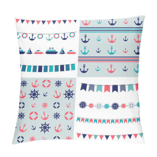 Personality  Sea Theme Garland And Patterns Pillow Covers