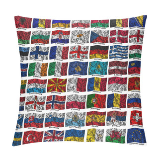 Personality  Waving Colourful Europe Flags Pillow Covers