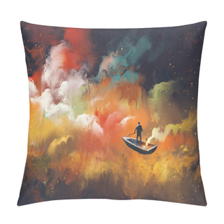 Personality  Man On A Boat In The Outer Space Pillow Covers