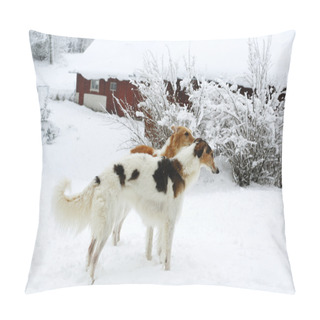 Personality  Two Borzoi Sight Hounds Pillow Covers