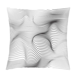 Personality  Distorted Wave Monochrome Texture. Pillow Covers