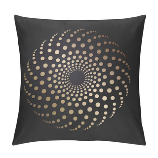 Personality  Decorative Openwork Round Frame With Gold Abstract Pattern On Black Background. Circular Ornament. An Elegant Element For Design. Vector. Pillow Covers