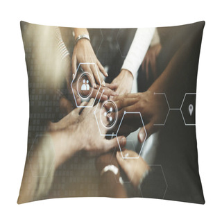 Personality  Business People Stacking Hands Together Pillow Covers