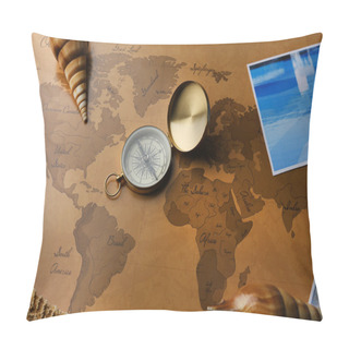 Personality  Marine Composition With Compass  Pillow Covers