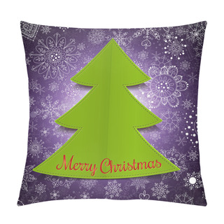 Personality  Abstract Christmas Tree And Violet Background Pillow Covers
