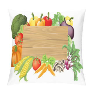 Personality  Vegetable Wooden Sign Illustration Pillow Covers