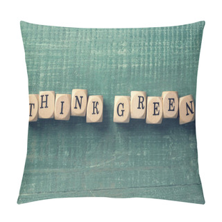 Personality  Letter Cubes With Word Think Green. Pillow Covers