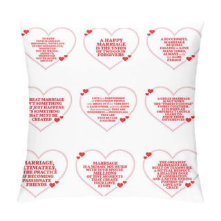 Personality  Set Of Quotes About Love And Marriage Over White Background. Sim Pillow Covers