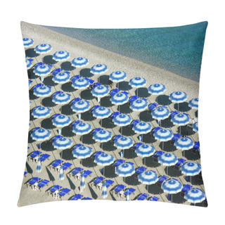 Personality  Scilla Beach Umbrellas From Above Pillow Covers