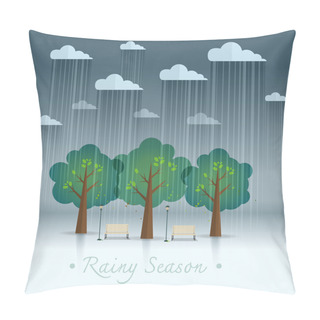 Personality  Rainy Season In Park Pillow Covers