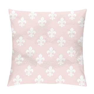 Personality  Pink Seamless Grungy Vintage Pattern From White Fleur-de-lys Pillow Covers