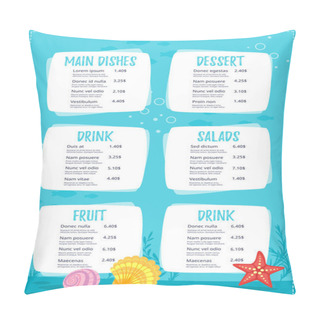 Personality  Children Menu Meal Template. Pillow Covers
