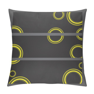 Personality  Set Of Banners With Yellow Circles Pillow Covers