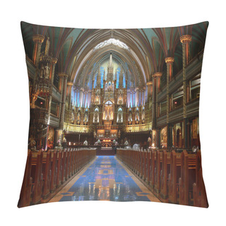 Personality  View Interior Of The Notre-Dame Basilica Pillow Covers