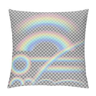 Personality Vector Set Of Different Realistic Transparent Rainbows Pillow Covers