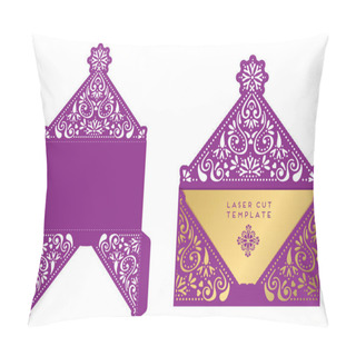 Personality  Vector Wedding Card Laser Cut Template Pillow Covers
