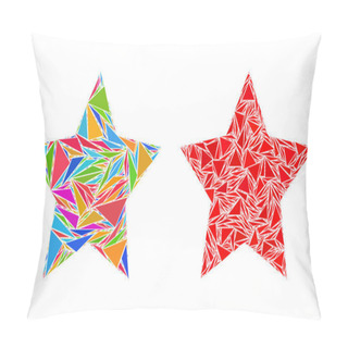 Personality  Triangle Red Star Collage Icons Pillow Covers